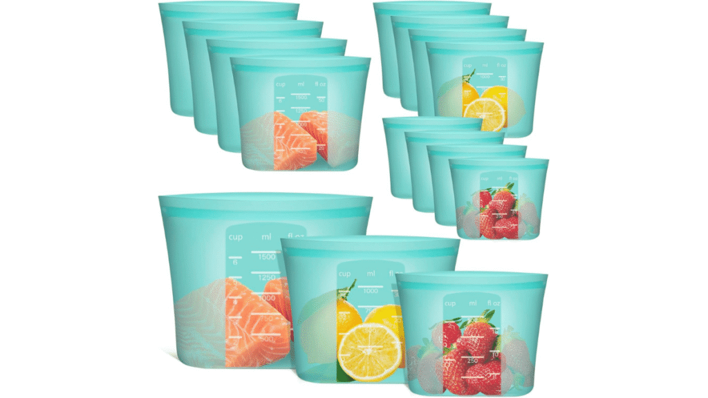 6 Must-Have Green Kitchenware Items For Eco-Friendly Cooking 15 Silicon Food Bags - Green Kitchenware