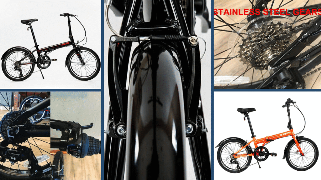 Zizzo Via Folding Bike Review: Unfolding Compact Convenience 4 zizzo via folding bike review gears and brakes